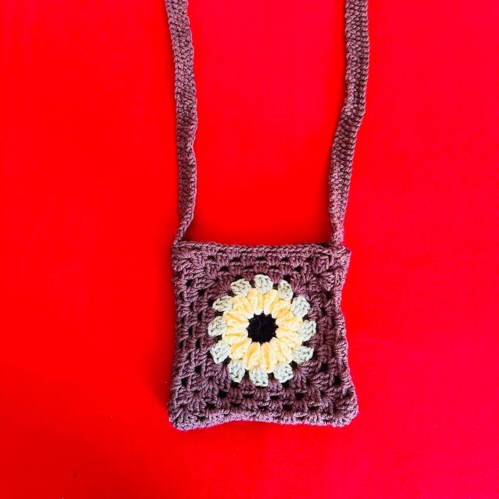 boho earthy crochet bag
